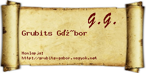Grubits Gábor névjegykártya